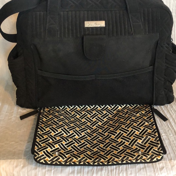 VERA BRADLEY Katalina SZ XL black yellow weave pattern diaper baby bag - Picture 5 of 16